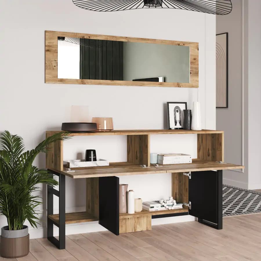 Casarredo Konzolový stolek se zrcadlem CAZONES - borovice - náhled 4