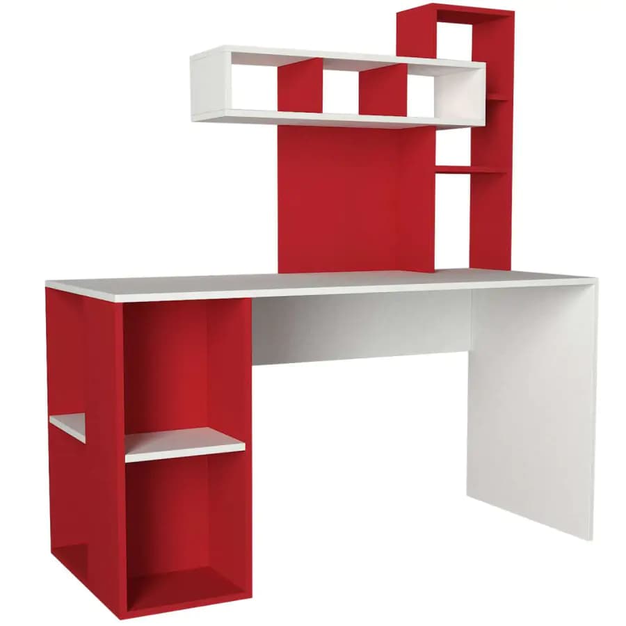 Casarredo Psací stůl ZAKIMI - bílá/červená - náhled 2