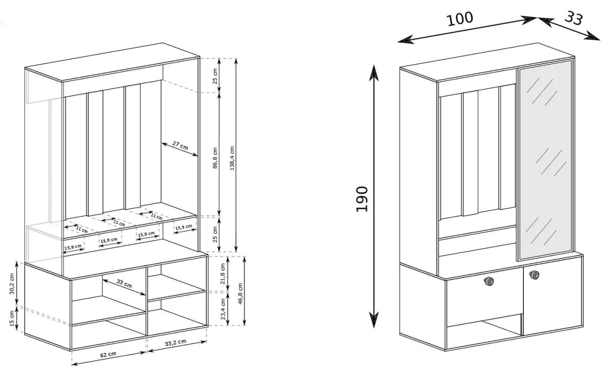 Casarredo Předsíňová stěna LADNER - kašmír - náhled 3