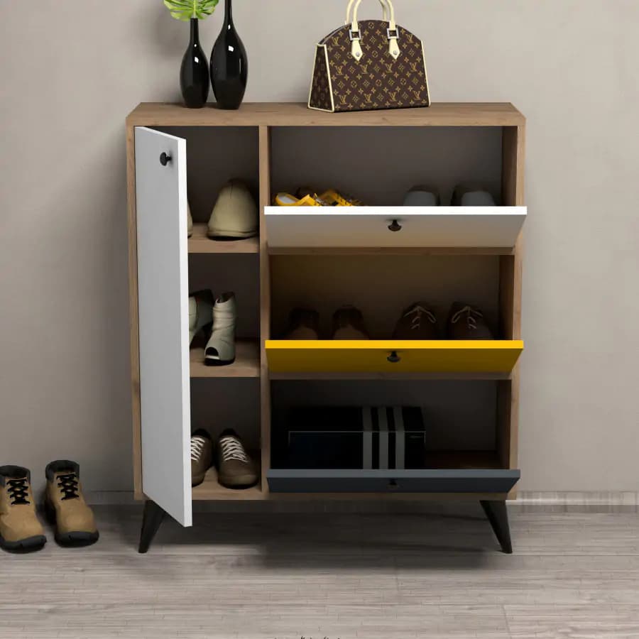 Casarredo Botník Bella 1804 - dub/bílá/žlutá - náhled 2