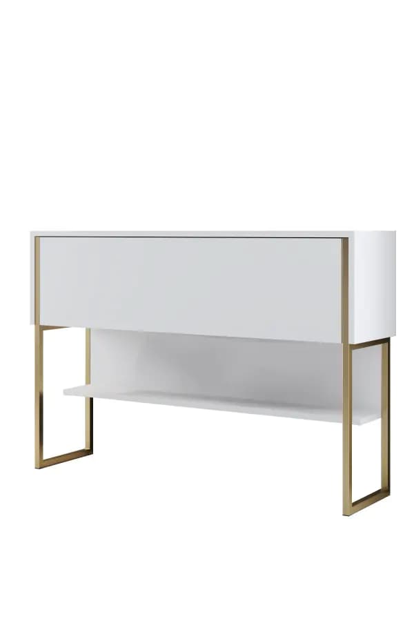 Casarredo Konzolový stolek se skříňkou LUXE - zlatá / bílá - náhled 2