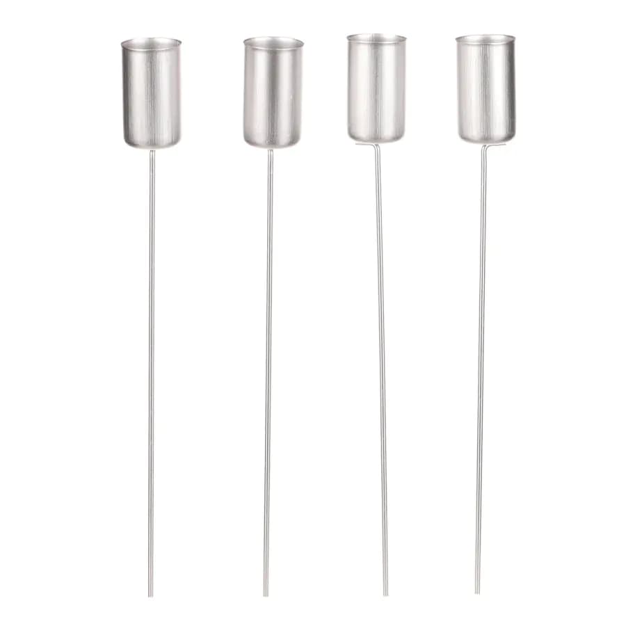 Autronic Bodec na kónickou svíčku 4 ks CP151198-STRIBRNA-MAT