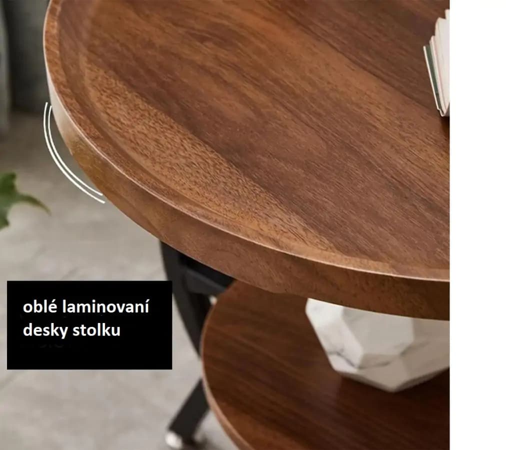 Casarredo Příruční stolek TUNNY - ořech/černá - náhled 3
