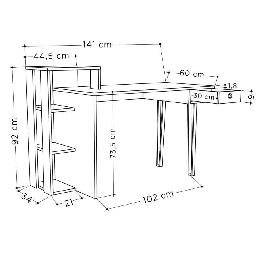 Casarredo Psací stůl ANITA - dub/antracit - náhled 4