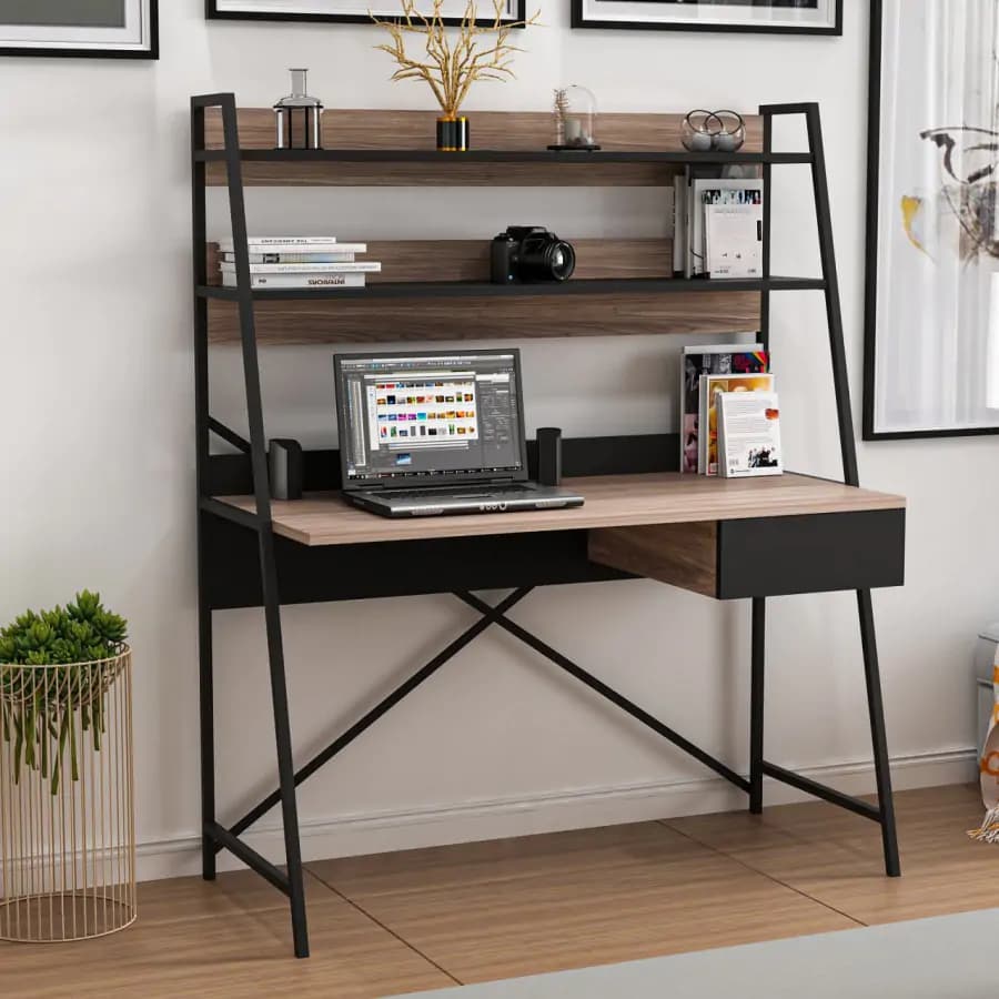 Casarredo Pracovní stůl ATHENY - ořech / černá
