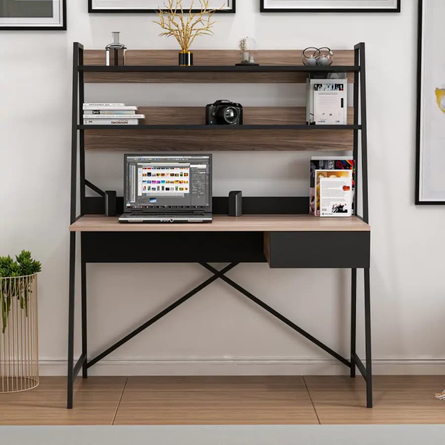 Casarredo Pracovní stůl ATHENY - ořech / černá - náhled 3