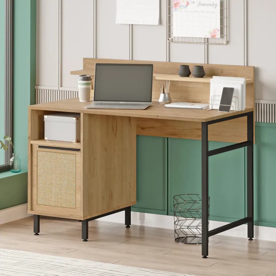 Casarredo Psací stůl MAZAPIL - dub/jutový vzor - náhled 4