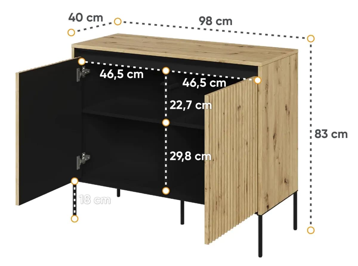 Casarredo Komoda 2D s LED IPOLIS - dub artisan - náhled 5