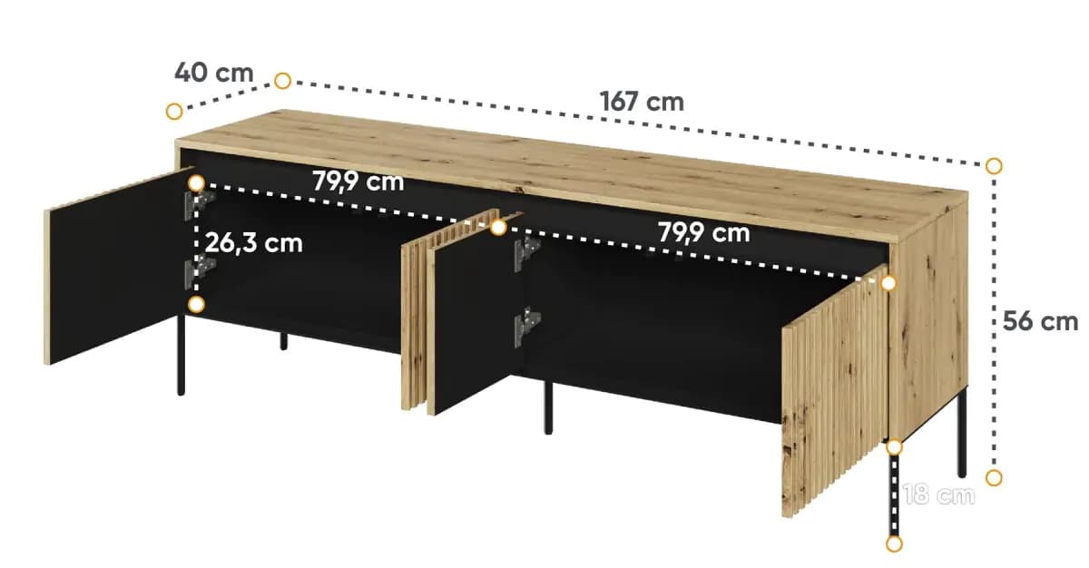 Casarredo Televizní stolek 4D s LED 167 IPOLIS - dub artisan - náhled 5