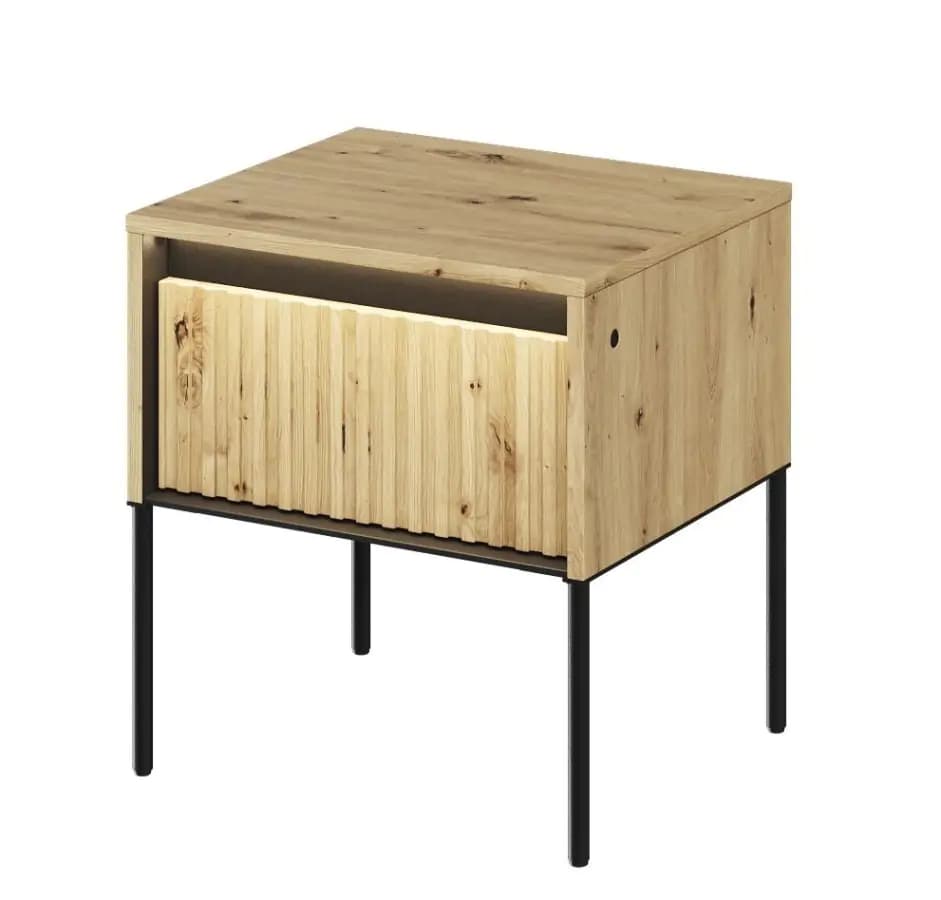 Casarredo Noční stolek 1S s LED IPOLIS - dub artisan