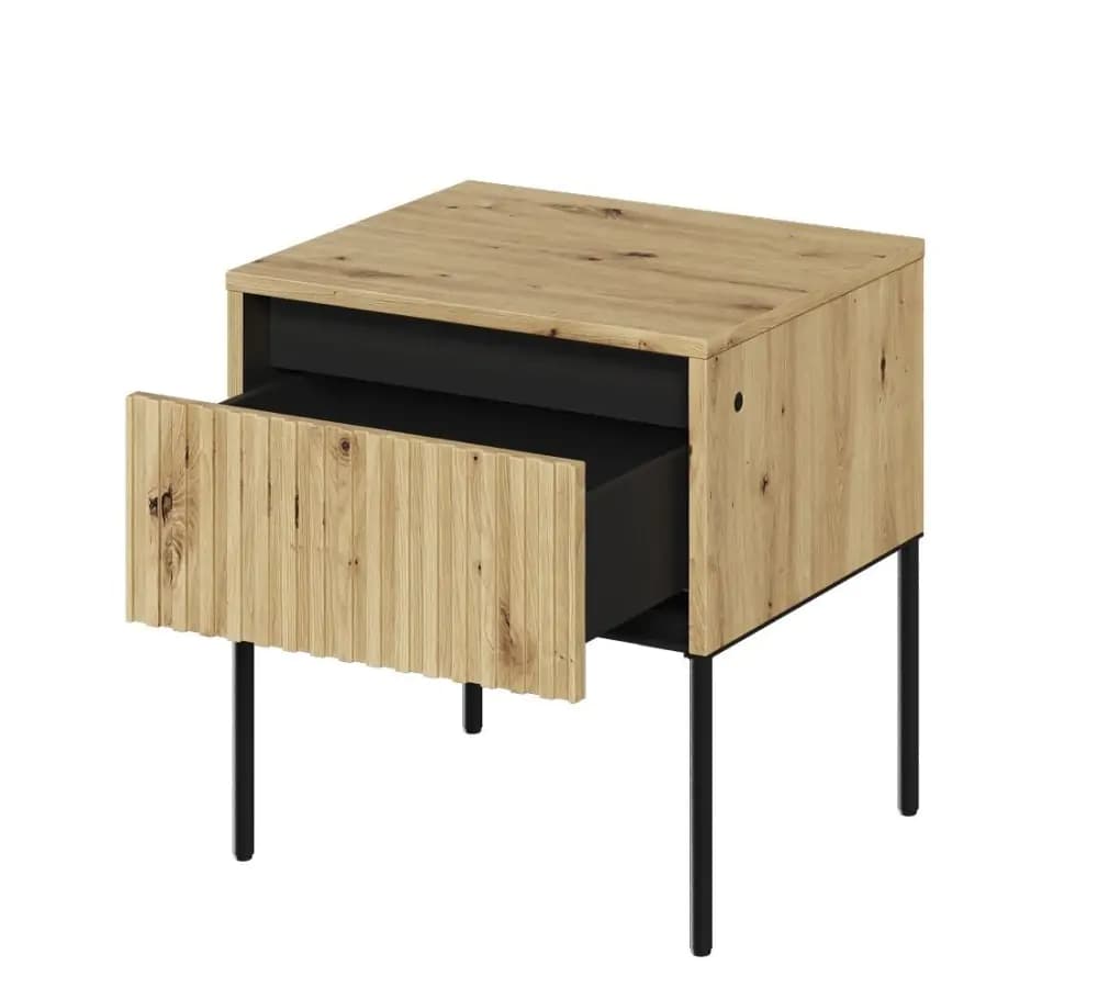 Casarredo Noční stolek 1S s LED IPOLIS - dub artisan - náhled 3