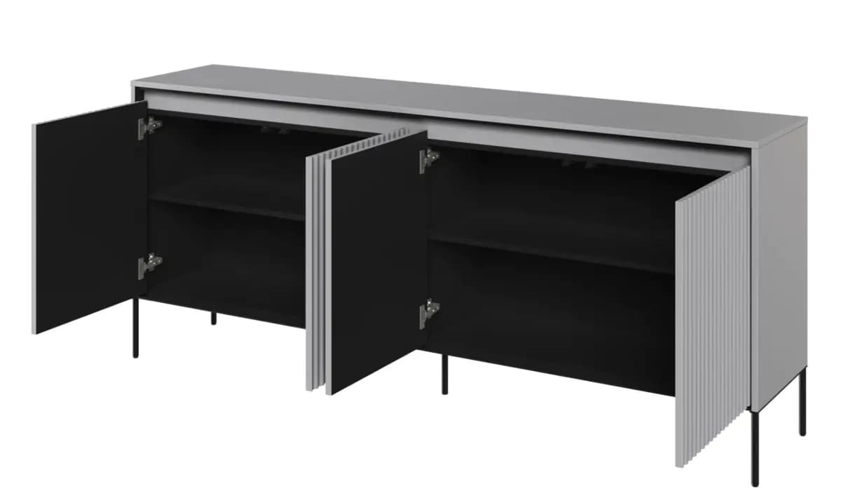 Casarredo Komoda 4D nízká s LED IPOLIS - šedá - náhled 2