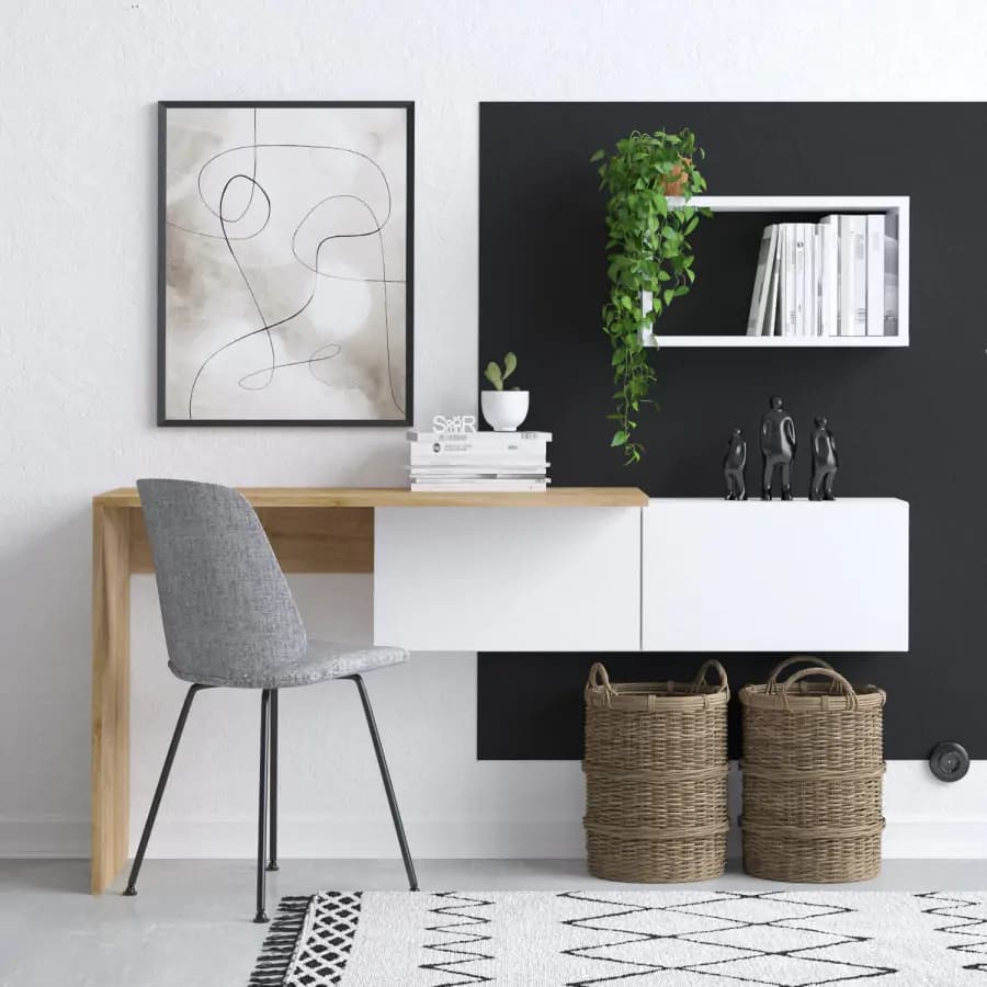Casarredo Závěsný pracovní stůl Tiff - bílá/dub