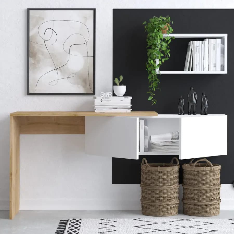 Casarredo Závěsný pracovní stůl Tiff - bílá/dub - náhled 3