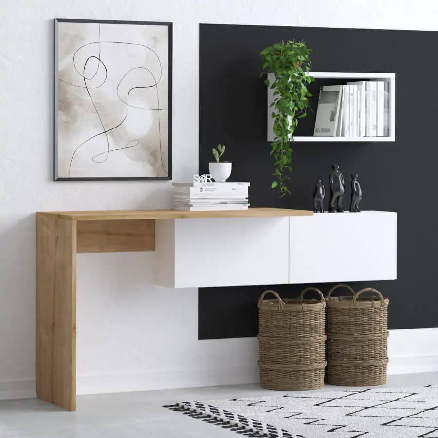 Casarredo Závěsný pracovní stůl Tiff - bílá/dub - náhled 4