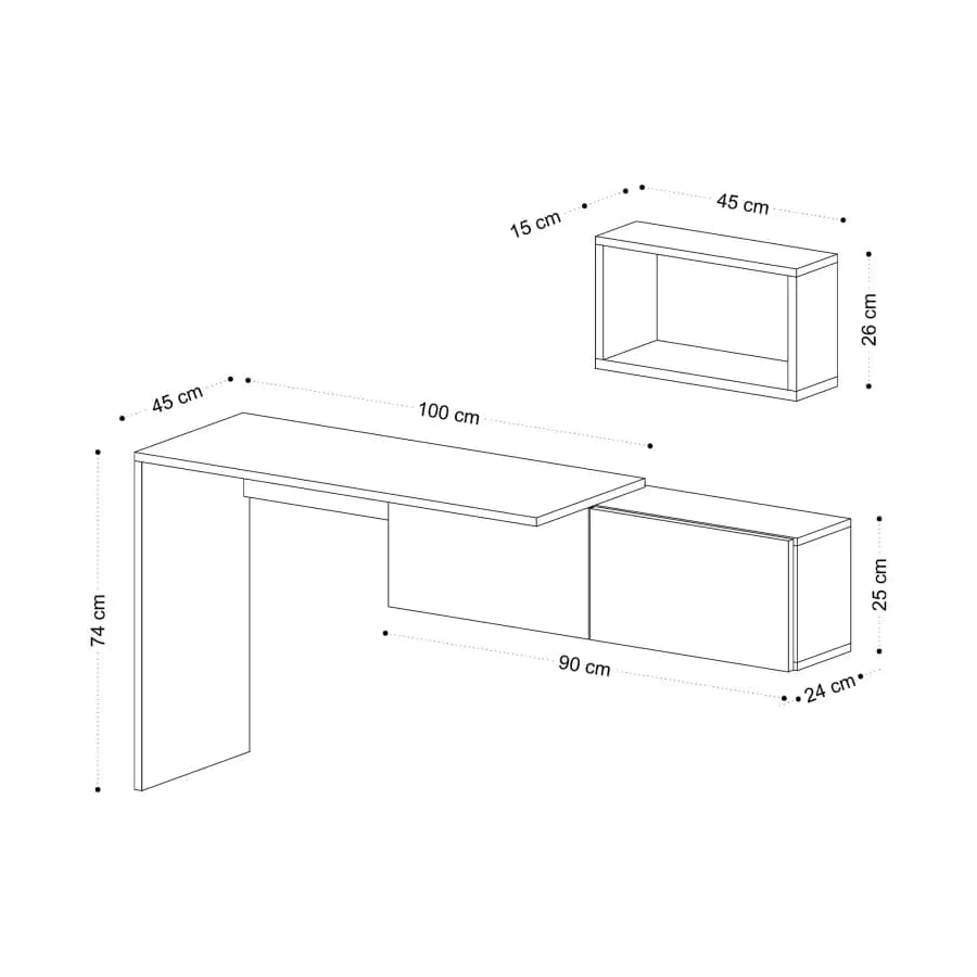 Casarredo Závěsný pracovní stůl Tiff - bílá/dub - náhled 5