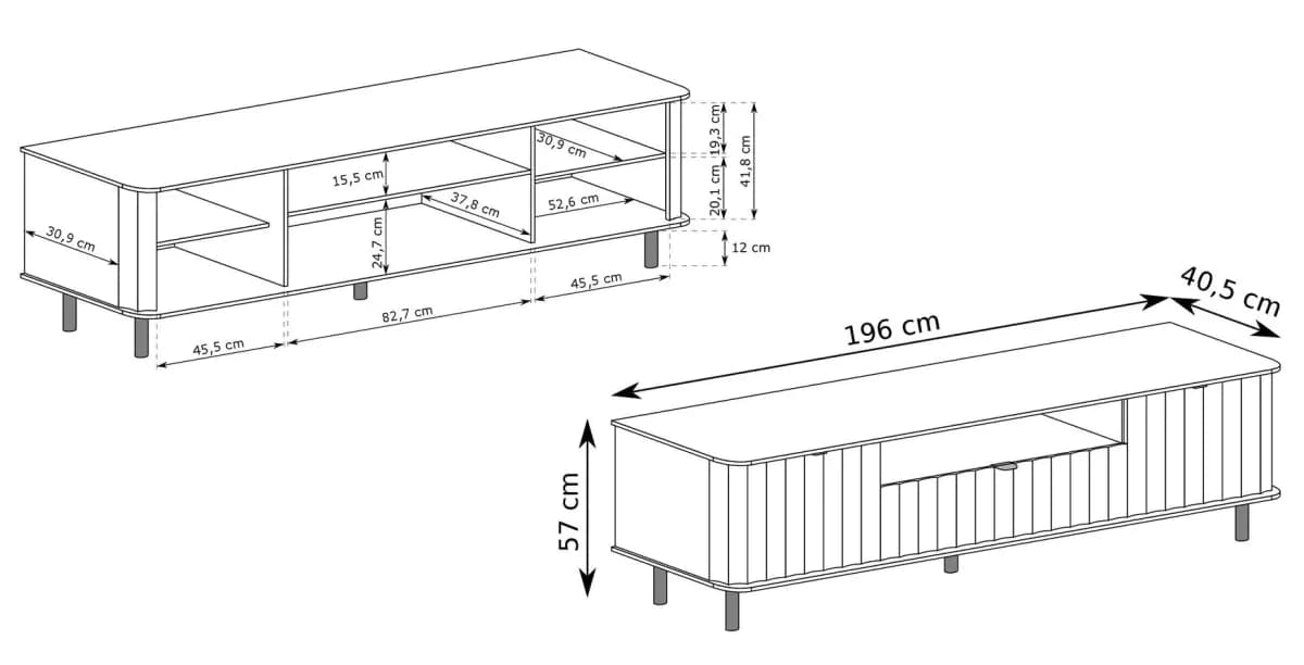 Casarredo Televizní stolek 2D1S JOLY - alpská bílá - náhled 4