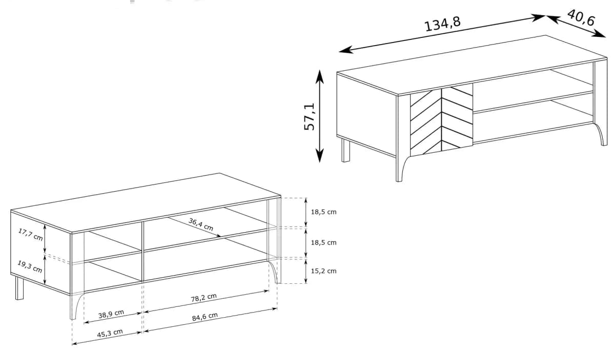 Casarredo Televizní stolek 1D KENORA - kašmír - náhled 5
