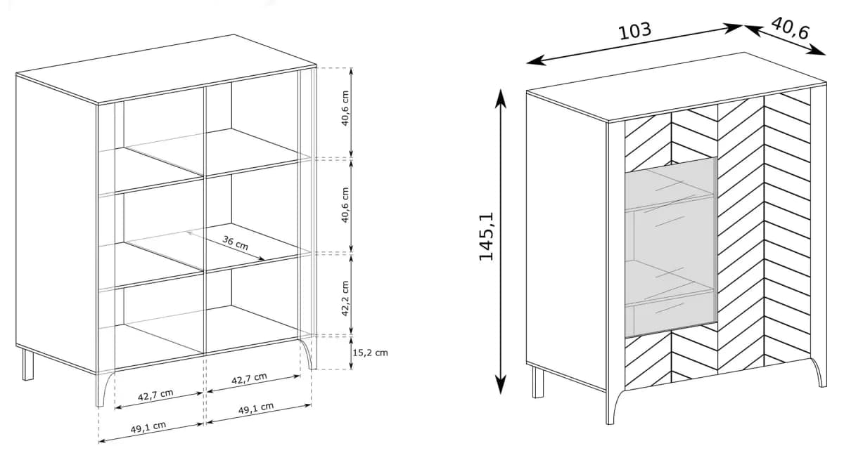Casarredo Vitrína 2D KENORA - kašmír - náhled 5