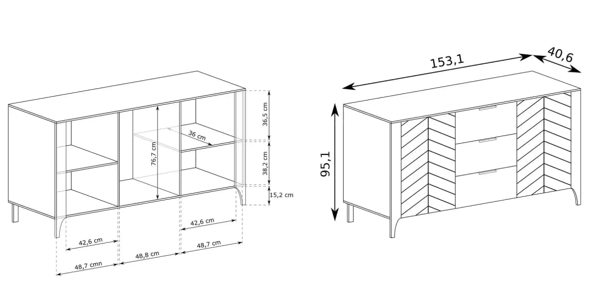Casarredo Komoda 2D3S KENORA - kašmír - náhled 4