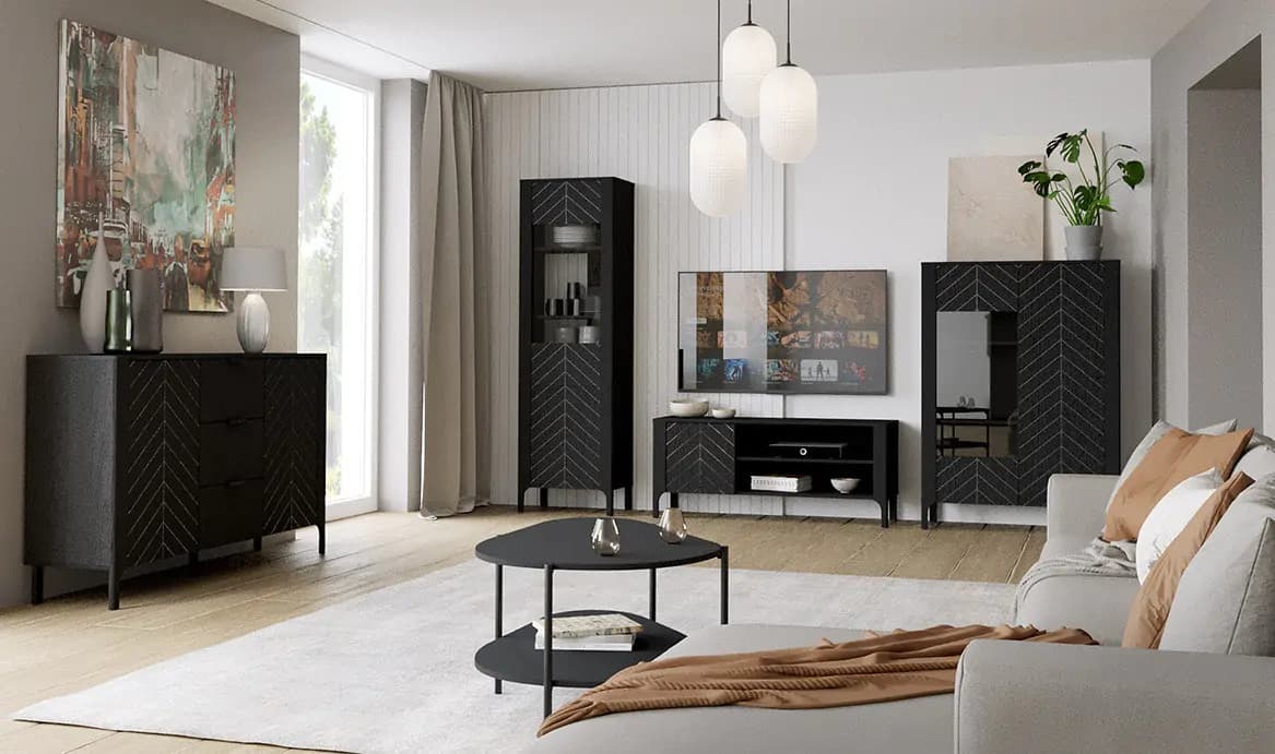Casarredo Televizní stolek 1D KENORA - černá - náhled 3