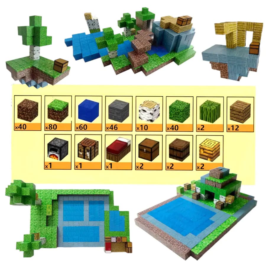 Toybit Minecraft Jungle Creek XXL Magnetická stavebnice MSTB2322 - náhled 2