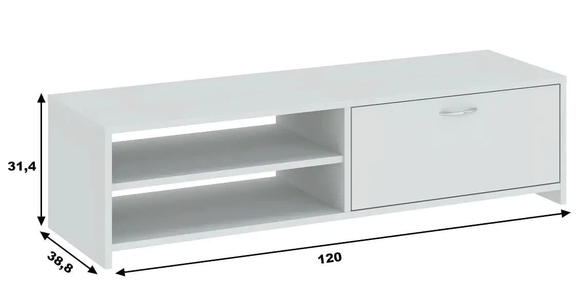 Casarredo Televizní stolek 1D CARINO - bílá - náhled 2