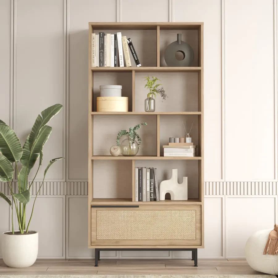 Casarredo Regál SALTILO - dub/jutový vzor - náhled 2