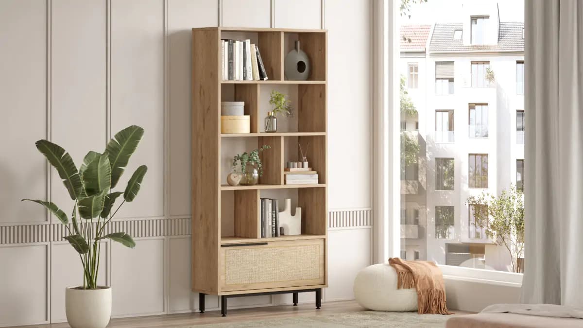 Casarredo Regál SALTILO - dub/jutový vzor - náhled 5