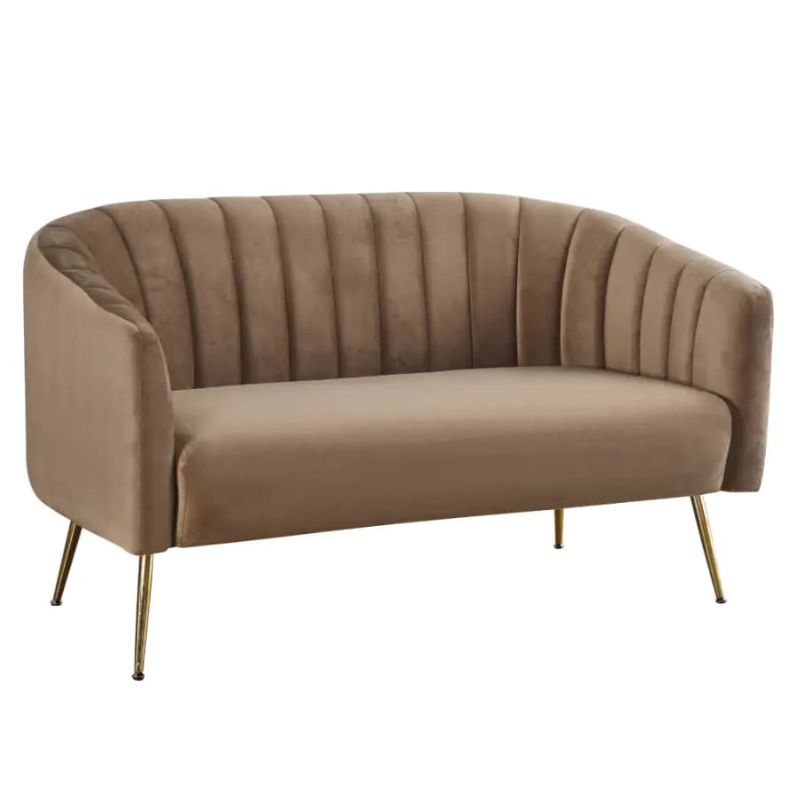 Tempo Kondela Designový 2-sed BAGY - hnědá/gold chrom-zlatý