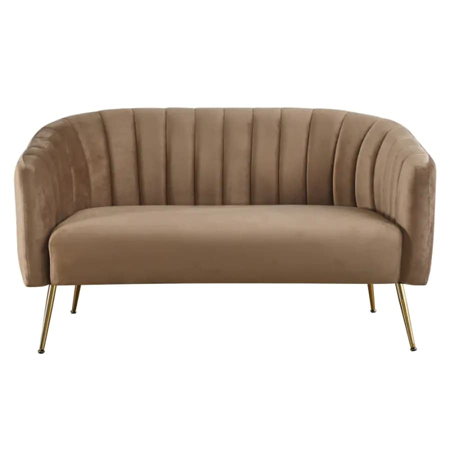 Tempo Kondela Designový 2-sed BAGY - hnědá/gold chrom-zlatý - náhled 2