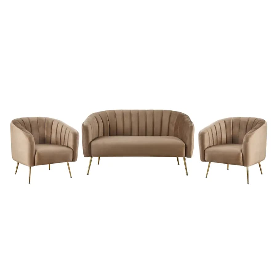 Tempo Kondela Designový 2-sed BAGY - hnědá/gold chrom-zlatý - náhled 5