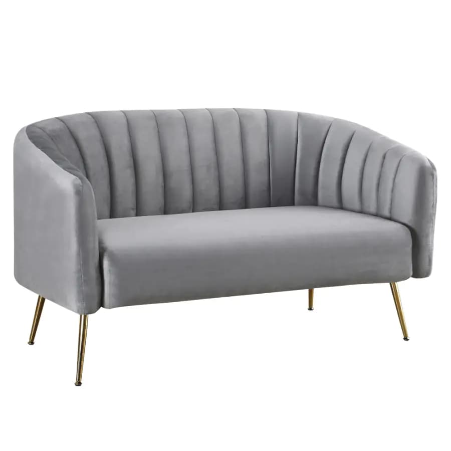 Tempo Kondela Designový 2-sed BAGY - šedá/gold chrom-zlatý
