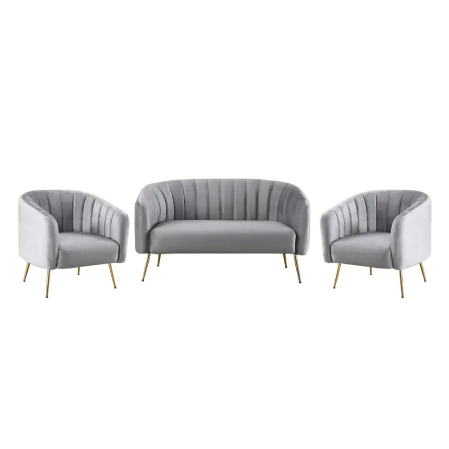 Tempo Kondela Designový 2-sed BAGY - šedá/gold chrom-zlatý - náhled 5