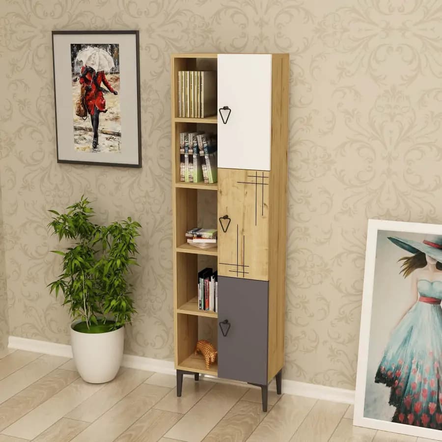 Casarredo Regál KODIAK - antracit/ořech