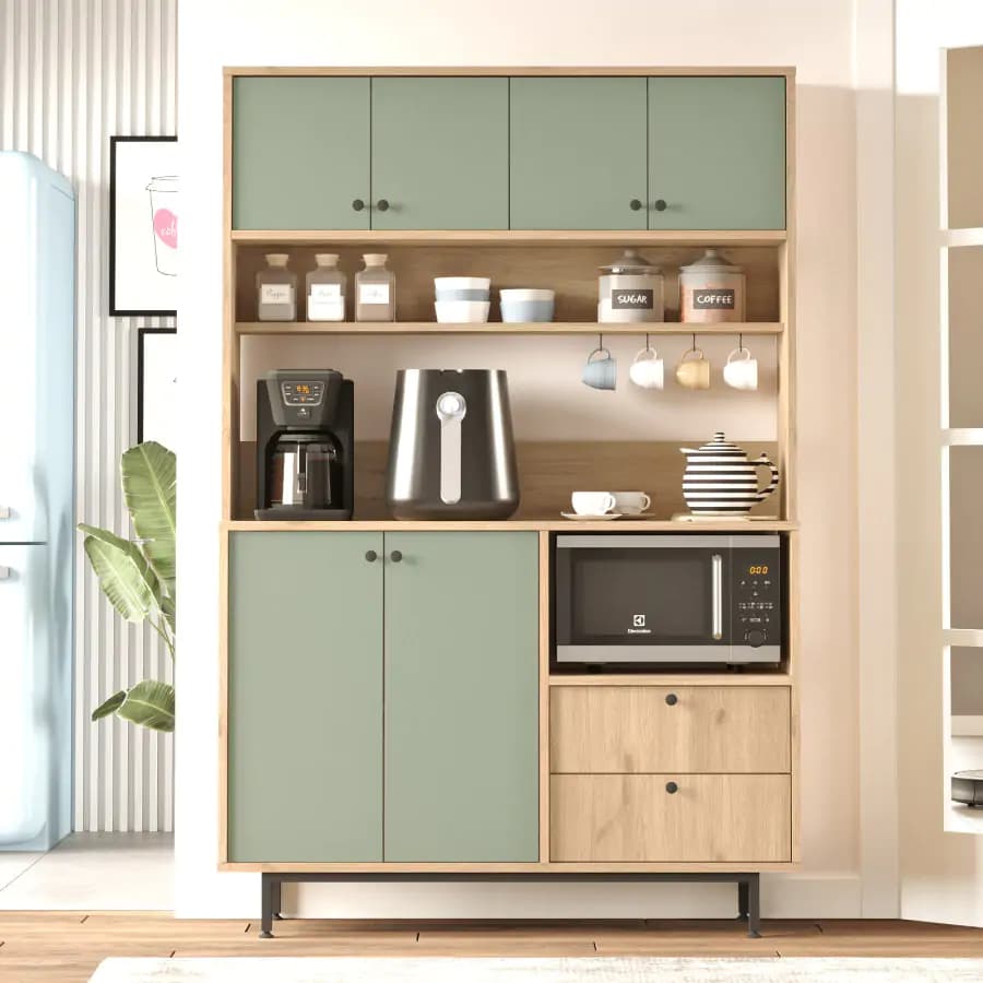 Casarredo Kuchyňská skříň ZAVALETA - dub/zelená