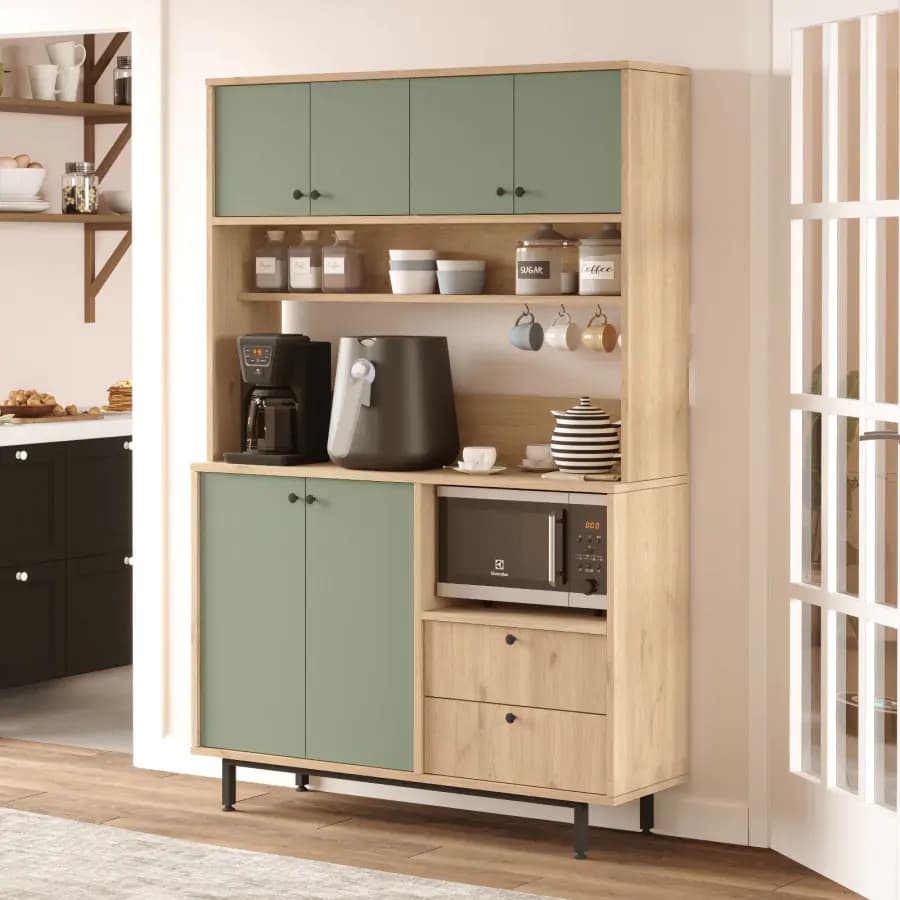 Casarredo Kuchyňská skříň ZAVALETA - dub/zelená - náhled 4