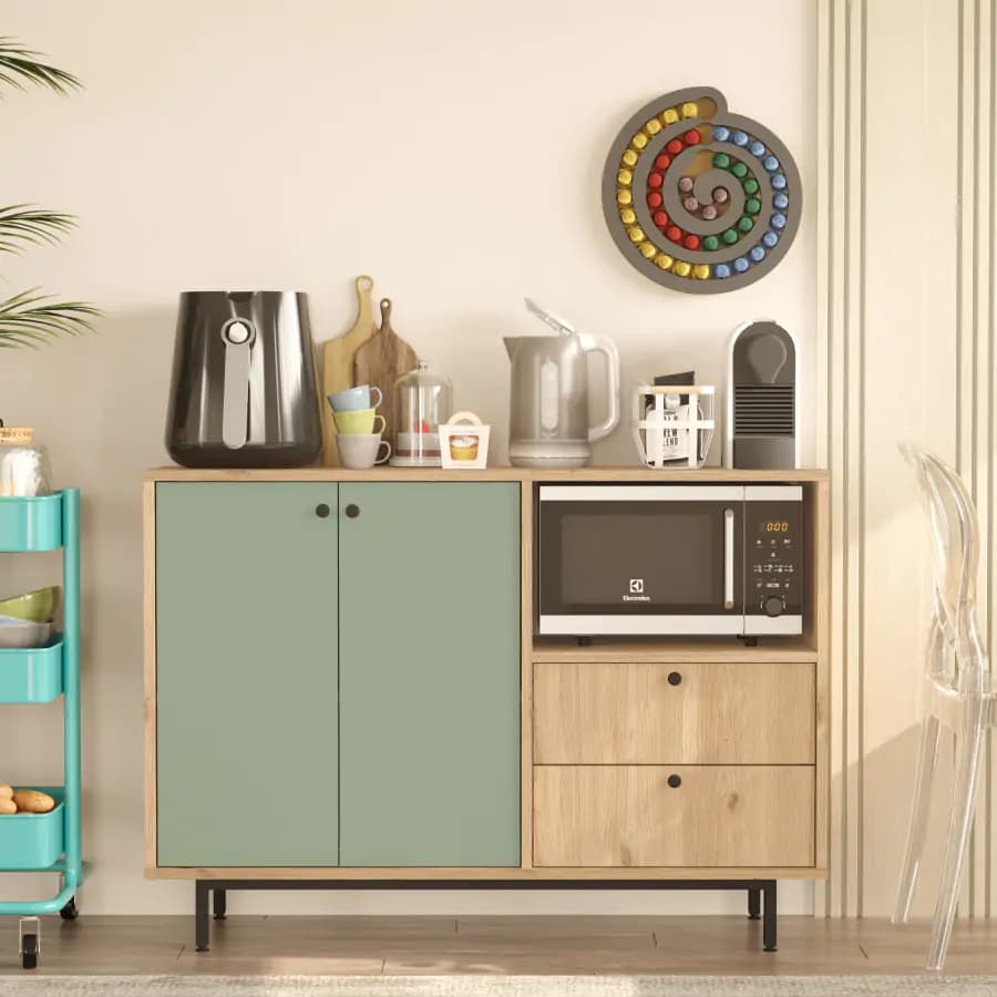 Casarredo Kuchyňská skříňka MORELOS - dub/zelená