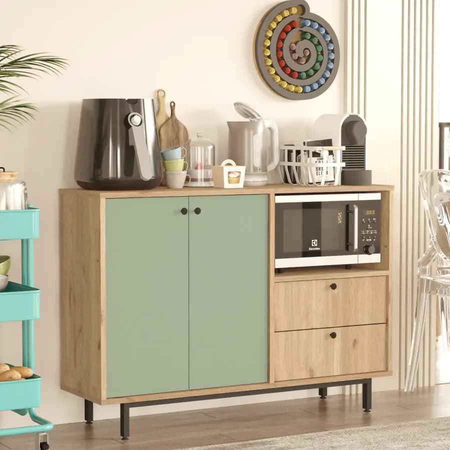 Casarredo Kuchyňská skříňka MORELOS - dub/zelená - náhled 4