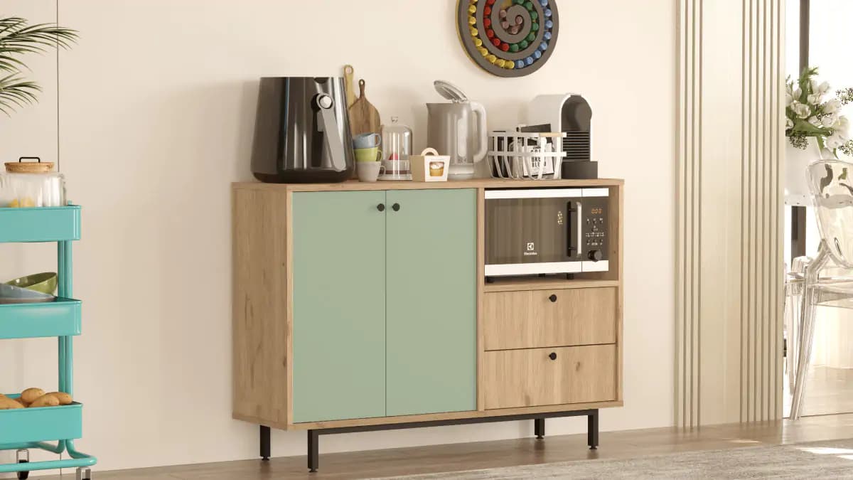 Casarredo Kuchyňská skříňka MORELOS - dub/zelená - náhled 5