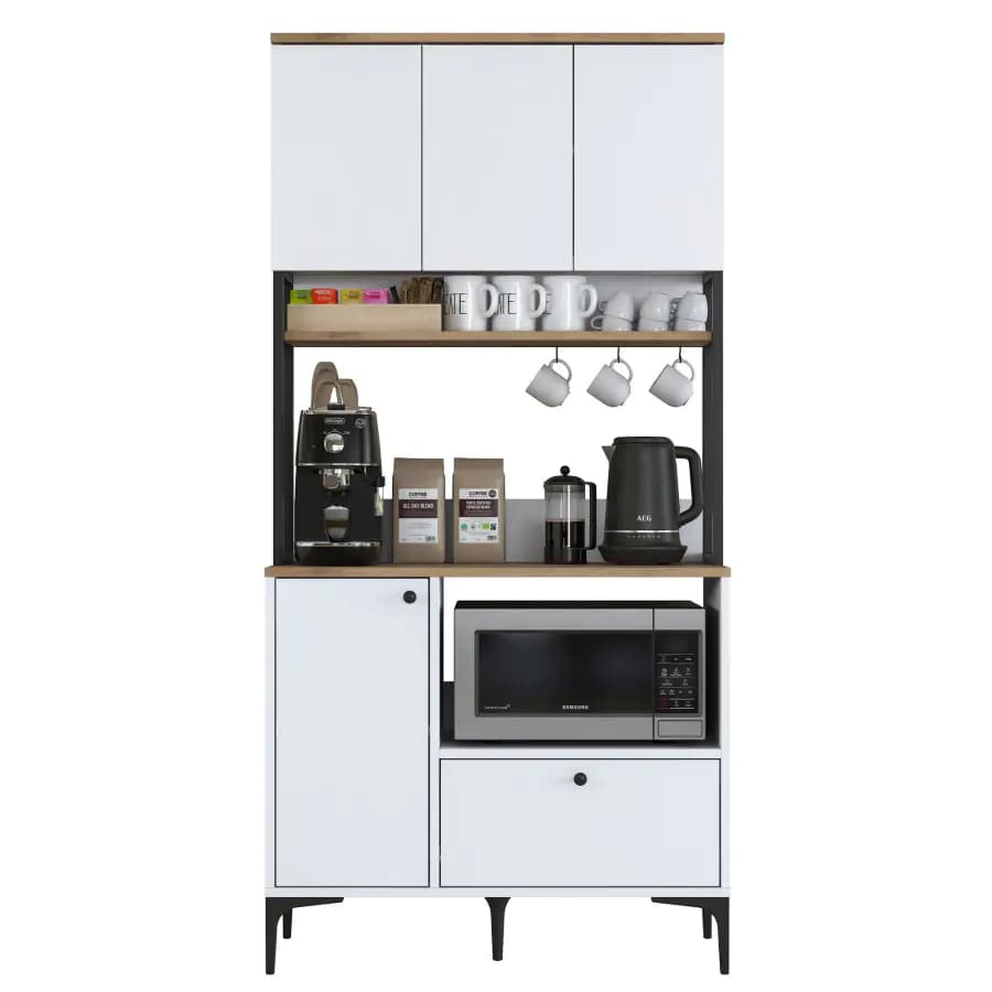 Casarredo Kuchyňská skříň STAITI - bílá/ořech
