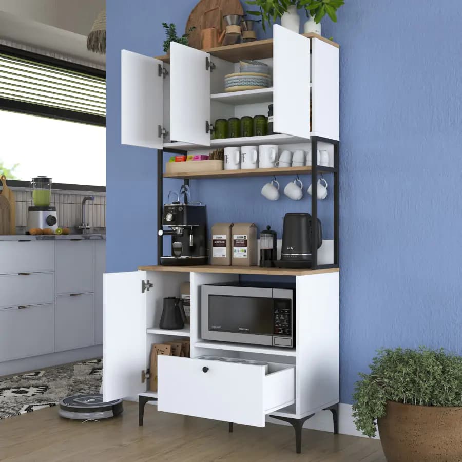 Casarredo Kuchyňská skříň STAITI - bílá/ořech - náhled 5
