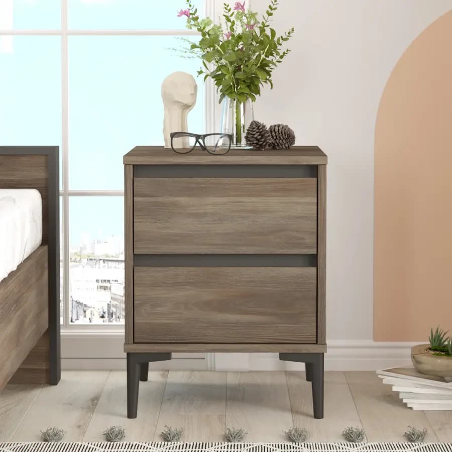 Casarredo Noční stolek GARBER - ořech/šedá - náhled 4
