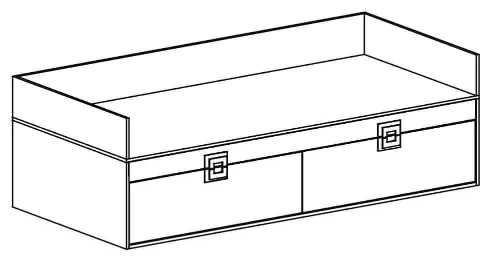 Casarredo Postel 90x200 NIKO 14 dub jasný/bílá/tyrkys - náhled 2