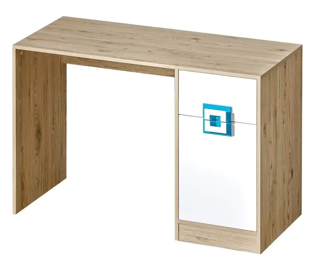 Casarredo Pracovní stůl NIKO 10 dub jasný/bílá/tyrkys