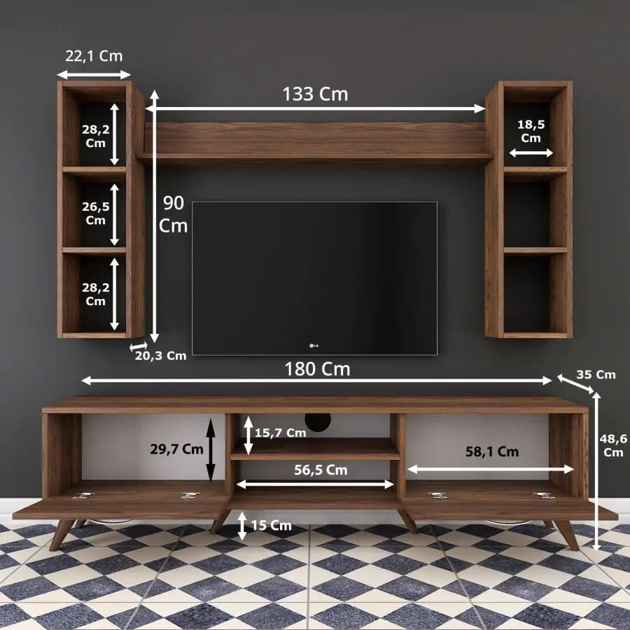 Casarredo Obývací stěna TIPANO - ořech - náhled 2