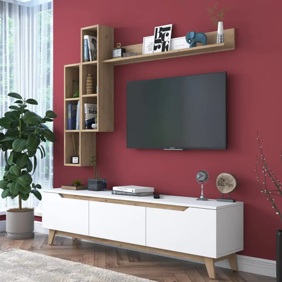Casarredo Obývací stěna TERMOLI - ořech/bílá - náhled 3
