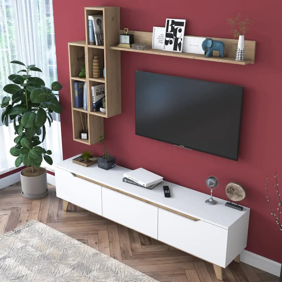 Casarredo Obývací stěna TERMOLI - ořech/bílá - náhled 4