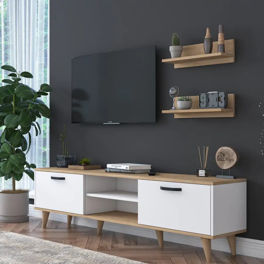 Casarredo Obývací stěna TROPEA - bílá/ořech - náhled 3