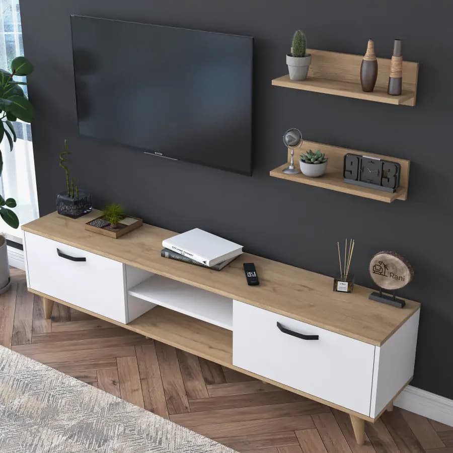 Casarredo Obývací stěna TROPEA - bílá/ořech - náhled 4